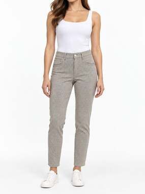 Lohla Sport LA Women's Geometric Print Stretch Golf Pants Ivory Brown Size 2